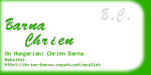 barna chrien business card